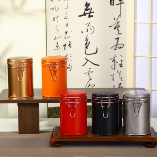 2026新款高级感翻盖茶叶罐便携铁罐龙井红色白茶绿茶包装罐