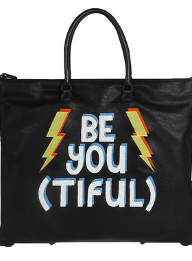 GABS 女士 黑色聚酯纤维可变形手提单肩包 G000030T3 X0396 F0047