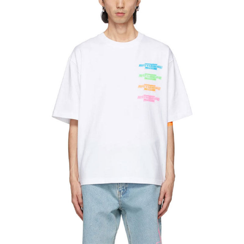 WE11DONE 男女同款 潮流印花圆领多色徽标短袖T恤 WD-TT1-21-546