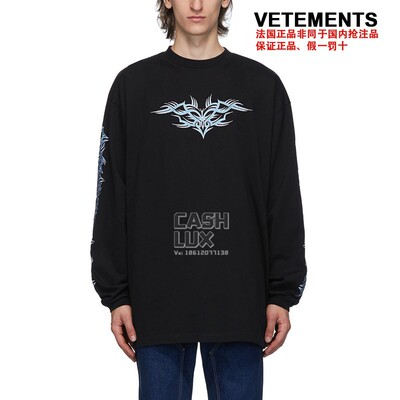 VETEMENTS法国刺绣长袖休闲印花