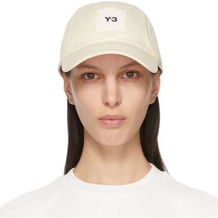 Y-3 阿迪 米白色男女通用时尚休闲字母棒球帽 GT6380