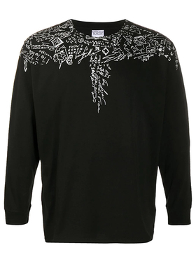 MARCELO BURLON 马塞洛布隆 男士翅膀印花长袖T恤 CMAB007E20