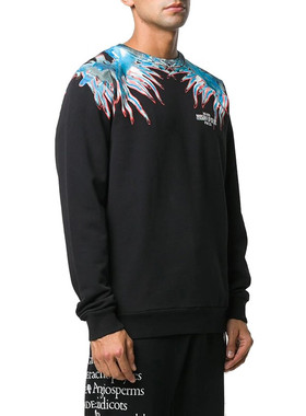 【壹佰名品】MARCELO BURLON(马塞洛布隆)男士羽毛印花卫衣CMBA00