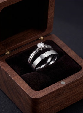 GT原创925银培育钻石戒指时尚简约大气轻奢求婚订婚情侣对戒