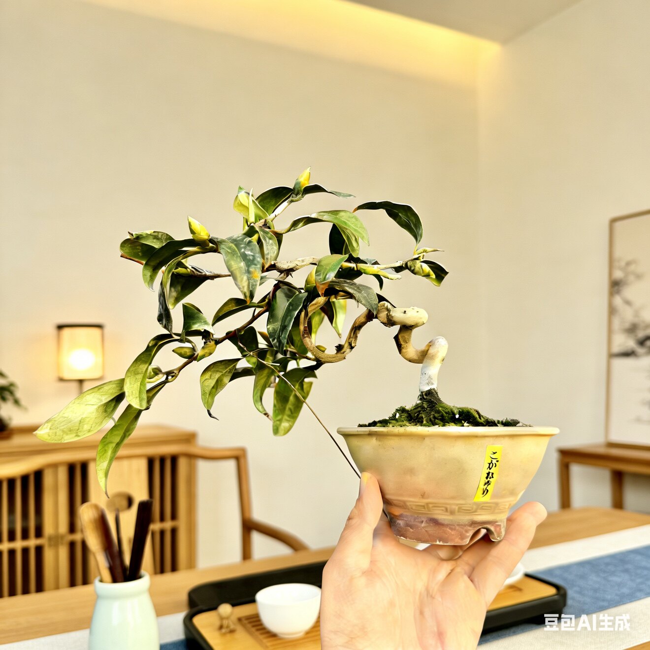 中国记忆盆景茶梅盆栽小金百合进口现货一物一拍