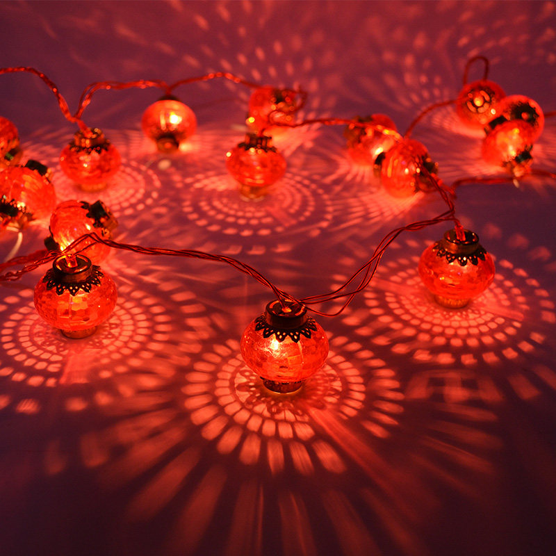 小红灯笼串灯新年春节室内户外布置装饰发光led彩灯串闪灯满天星