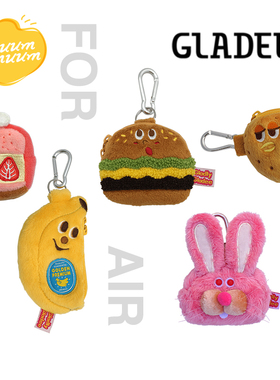 日本正版GLADEE粉红兔子鸡腿汉堡AirPods Pro通用毛绒耳机包保护套