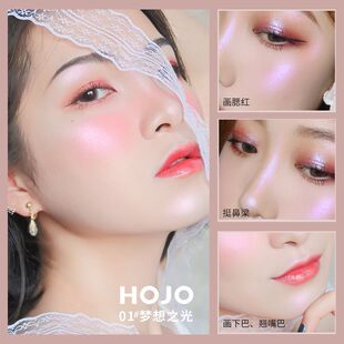 HOJO8029波光粼粼立体高光盘修颜亮肌粉初学者美妆提亮阴影修容粉