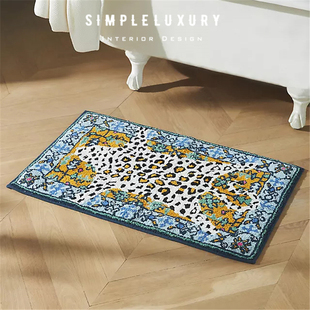 简单 豹纹 奢华 古早波斯感 簇绒棉浴室地垫入户门垫 Octavia