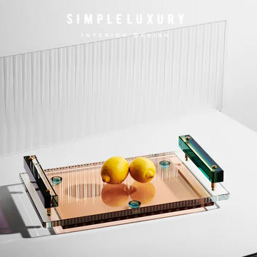 Reflections蓝绿紫拼色水晶托盘