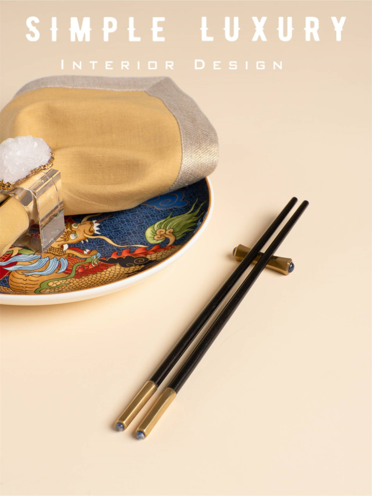 【简单的奢华】法国 L'Objet Zen蓝宝石实木筷子筷架礼盒装送领导
