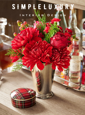 【简单的奢华】Julep 古典优雅 不锈钢 客厅餐桌摆件插花仿真花瓶