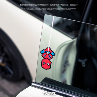 TUTU圖圖車貼 饰贴趣味卡通车身防水反光贴 原创PIXEL蜘蛛侠车窗装