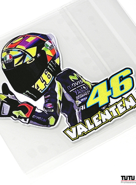 TUTU圖圖車貼 YAMAHA罗西冠军趣味贴纸VALEN46车贴装饰贴反光贴