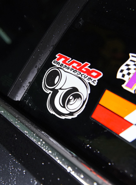TUTU圖圖車貼 JDM TURBO汽车改装HKS涡轮D款 反光贴 贴花 贴纸