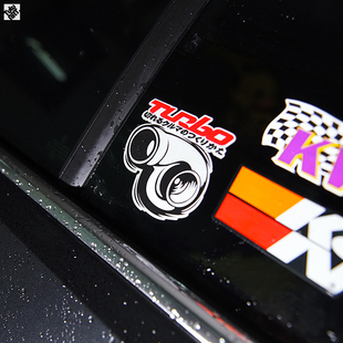TUTU圖圖車貼 JDM TURBO汽车改装HKS涡轮D款 反光贴 贴花 贴纸