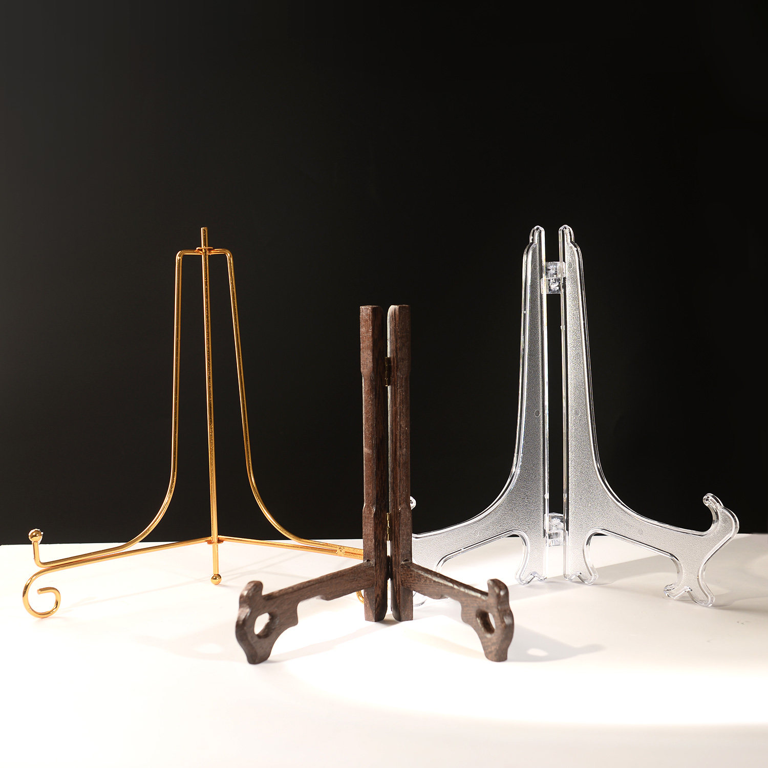 掐丝珐琅画板杯垫底座支架展示架盘架支撑架铁艺陈列架子挂盘底