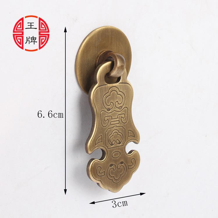 纯铜抽屉门铜拉手仿古中式明清古典家具铜配件把手刻花柜门铜把手