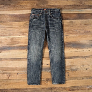 直筒裤 6552男装 怀旧复古蓝512修身 16.5盎司秋冬款 赤耳丹宁牛仔裤