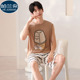 薄款 男士 休闲卡通男生家居服可外穿 短裤 套装 背心睡衣夏季 冰丝无袖