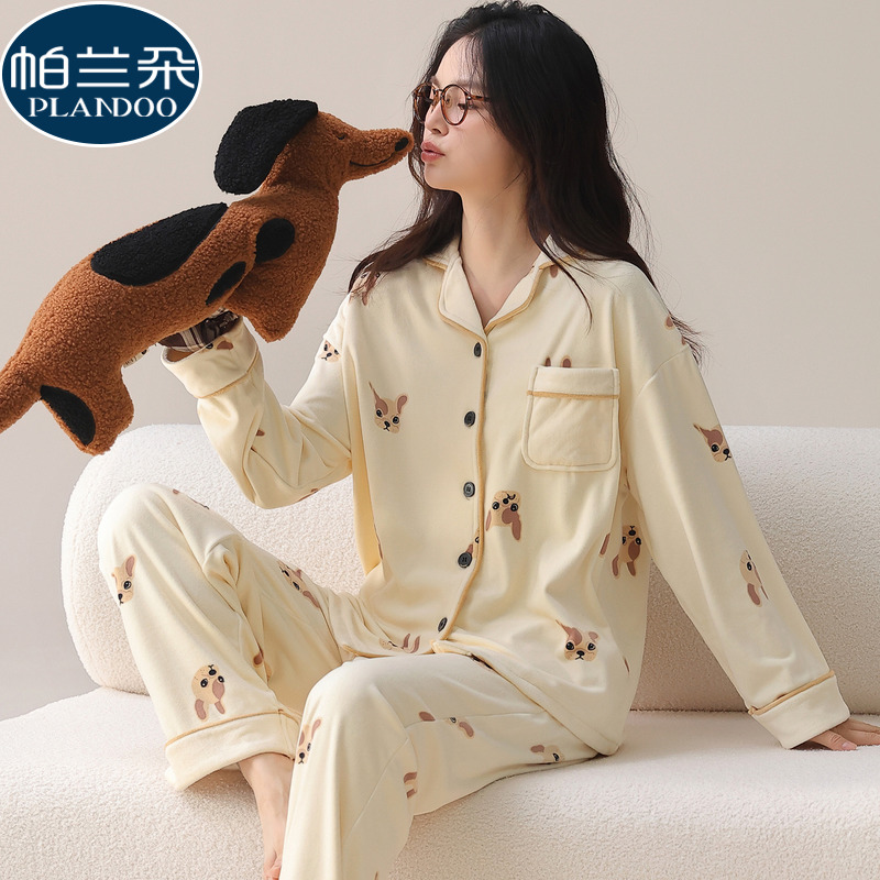 珊瑚绒睡衣女可外穿冬季海岛绒2025新款今年流行爆款法兰绒家居服