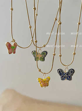 民族风博主彩色韩版圆珠项链