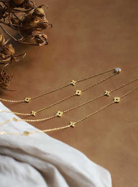 轻奢四叶草钛钢不褪色锁骨链