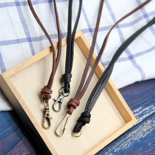 牛皮绳项链挂绳真皮可调节长度