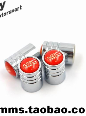 世界拉力锦标赛红色WRC车标铝合金轮胎气门嘴帽气门芯套气门嘴罩