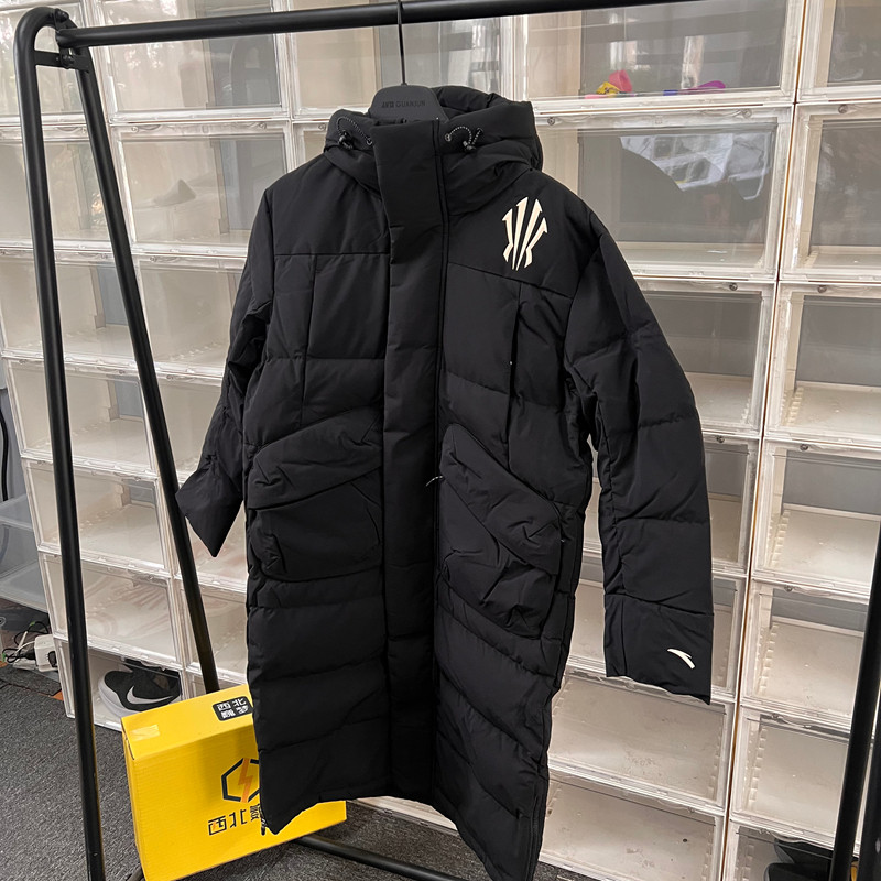【凯里欧文系列】安踏长款连帽羽绒服男子篮球保暖外套172511901