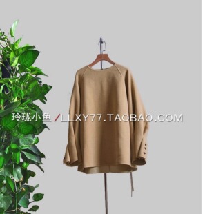 我的年服推荐难得一见喇叭袖套头大衣进口真丝羊毛后开襟卫衣外套