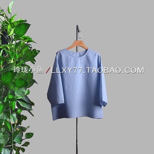 自帶減齡效果色織絲棉成衣酵素洗藍(lán)白清爽細(xì)條紋廓形女新上衣