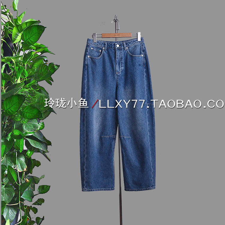 工装锥形长绒棉牛仔裤