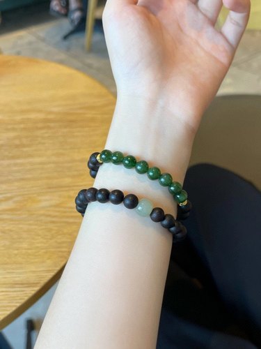 天然和田碧玉降真香双圈手串女款