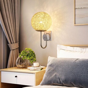 遥控暖光藤球灯小夜灯床头灯壁灯卧室睡眠灯现代led哺乳喂奶灯