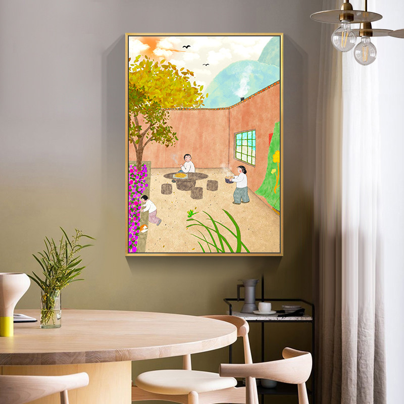 새로운 중국 레스토랑 장식 그림 호텔 주방 배경 벽화 거실 간단한 B&B 선 티 룸 매달려 그림
