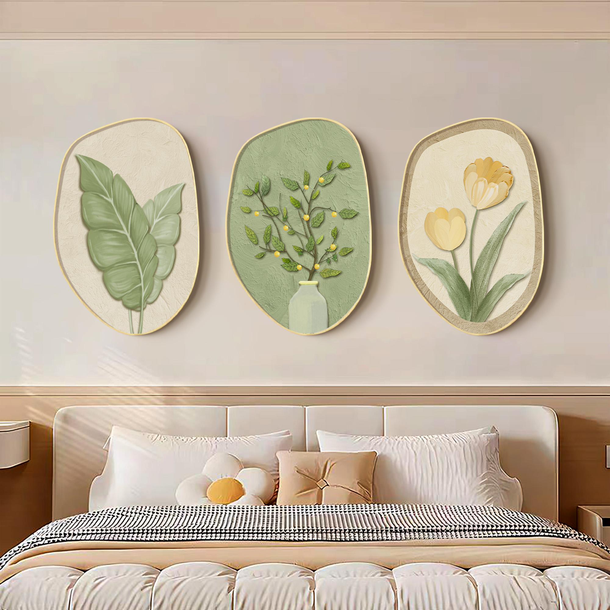 法式奶油风餐厅饭桌装饰画小清新沙发背景墙挂画卧室楼梯走廊壁画