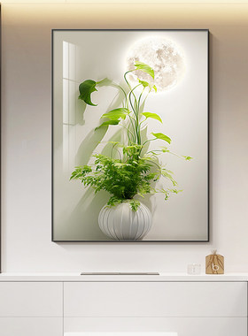 光影绿植浴室卫生间墙面装饰画