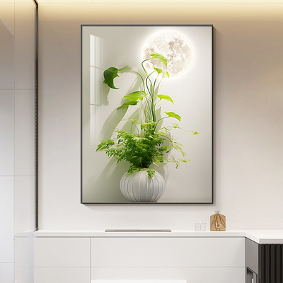 光影绿植浴室卫生间墙面装饰画