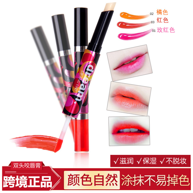 保税~泰国mistine双头咬唇妆唇彩唇膏染唇液口红唇釉不脱色持久
