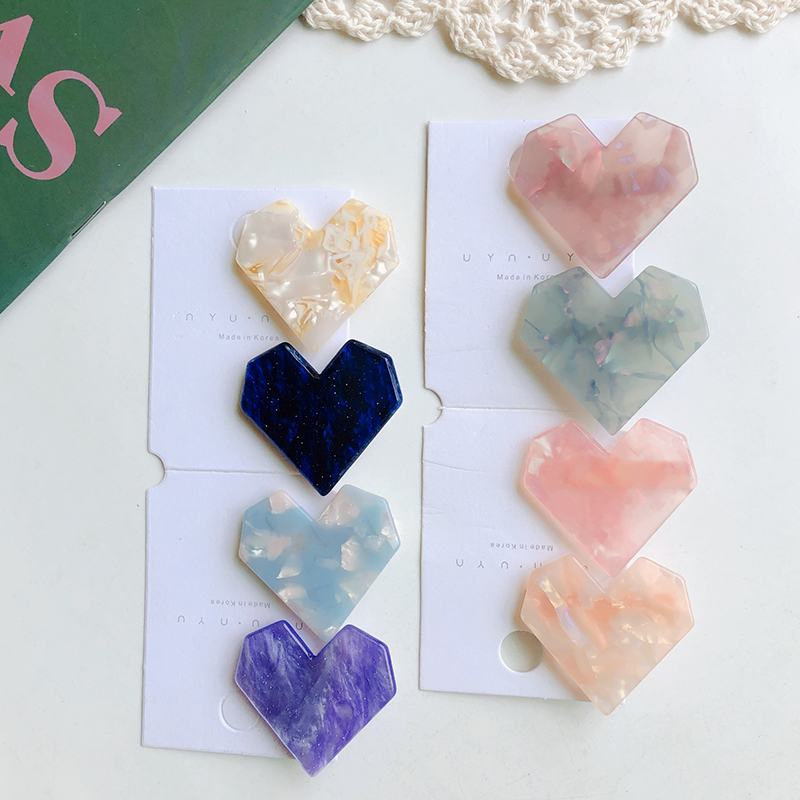 韩国儿童百搭星空发夹爱心醋酸