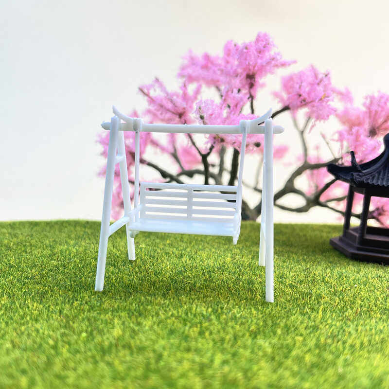 沙盘模型白色室外材料秋千椅