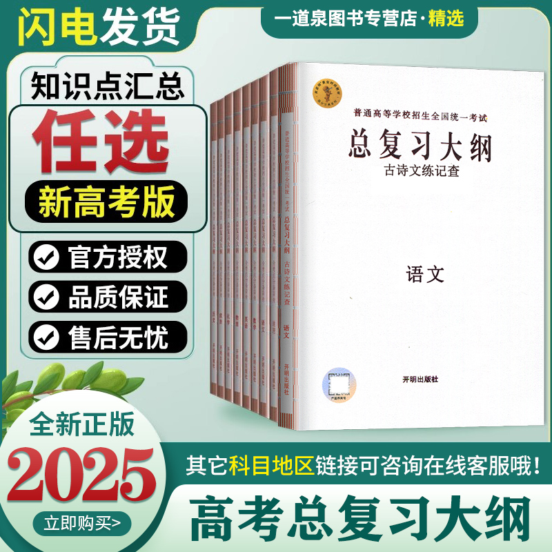 新高考2025版普通高中学业水平等级性考试总复习大纲高中2025高考语文数学英语物理化学生物政治历史地理总复习知识考点普查手册-封面