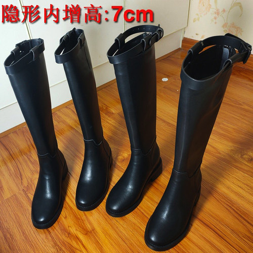 ANN内增高高筒骑士靴英伦风皮靴
