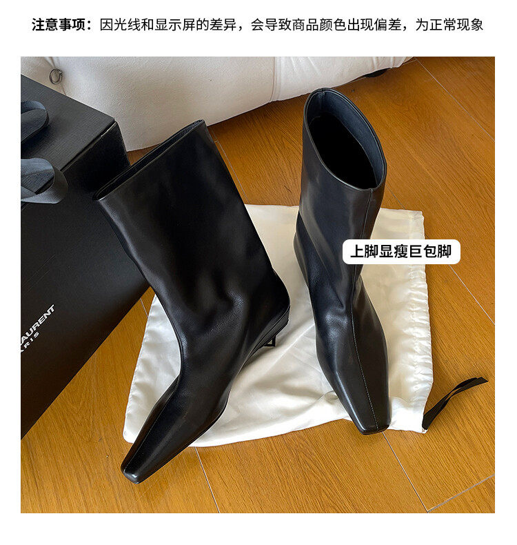 手工纯皮3cm猫跟胎牛皮中筒靴女尖头高筒时装靴不及膝高筒长靴女,女鞋,时装靴,淘宝优惠券,粉丝福利购,淘宝优惠卷