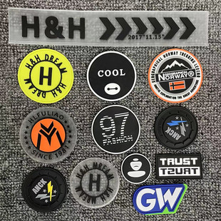 彩色橡胶补丁贴 羽绒服补丁贴DIY装饰标 滴塑标补贴 LOGO可定制