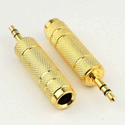 麦克风转接头3.5转6.5 耳机转6.5大孔转换头 声卡笔记本电脑专用