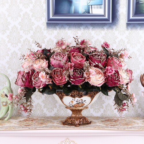 玫瑰花花瓶欧式素材模板 玫瑰花花瓶欧式图片下载 小麦优选