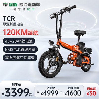 绿源48v28a长续航折叠电动车TCR