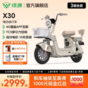 【北京专享】绿源新国标X30代步长续航智能电动自行车 门店自提